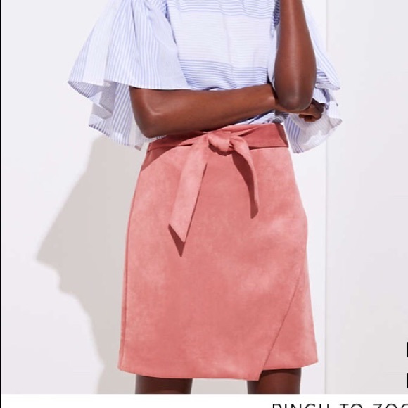 LOFT Dresses & Skirts - $$😀😀Loft pink faux suede mini skirt